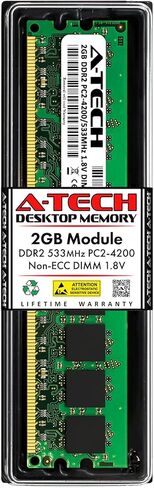 بديل ذاكرة الوصول العشوائي A-Tech 2 جيجا بايت لـ Kingston KVR533D2N4/2G | وحدة ذاكرة DDR2 533 ميجا هرتز PC2-4200 UDIMM غير ECC ذات 240 دبوسًا DIMM in Kuwait