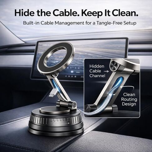 Magnetic Phone Holder for Car, [20X Strong Magnet] Upgraded Metal Hook Clip, MagSafe Car Mount for iPhone 16 15 14 13 12 Pro Max & All Phones, Stable Hands-Free Air Vent Mount in Kuwait