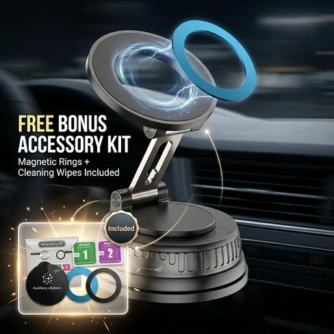 Magnetic Phone Holder for Car, [20X Strong Magnet] Upgraded Metal Hook Clip, MagSafe Car Mount for iPhone 16 15 14 13 12 Pro Max & All Phones, Stable Hands-Free Air Vent Mount in Kuwait