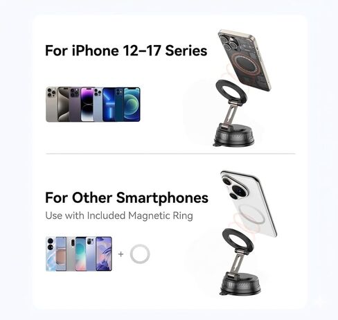 Magnetic Phone Holder for Car, [20X Strong Magnet] Upgraded Metal Hook Clip, MagSafe Car Mount for iPhone 16 15 14 13 12 Pro Max & All Phones, Stable Hands-Free Air Vent Mount in Kuwait
