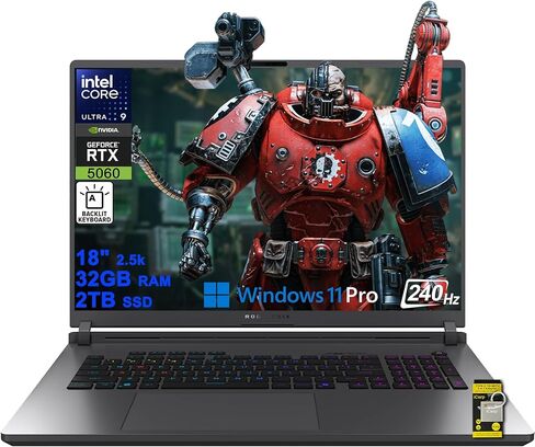 ASUS ROG Strix G18 G815 Gaming AI Laptop 18" 2560x1600 240Hz 100% DCI-P3 Intel 24-core Ultra 9 275HX 32GB DDR5 2TB SSD GeForce RTX 5060 (Up to 572 AI Tops) 4-Zone RGB Backlit WiFi7 Win11Pro ICP Hub in Saudi Arabia