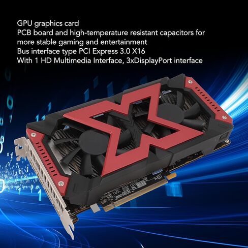 VBESTLIFE RX580 8GB Graphics Card, GDDR5 256 Bit GPU, 1286/7000 MHz, PCIE 3.0 X16 Desktop PC Gaming Video Card Supports DirectX 12 in Kuwait