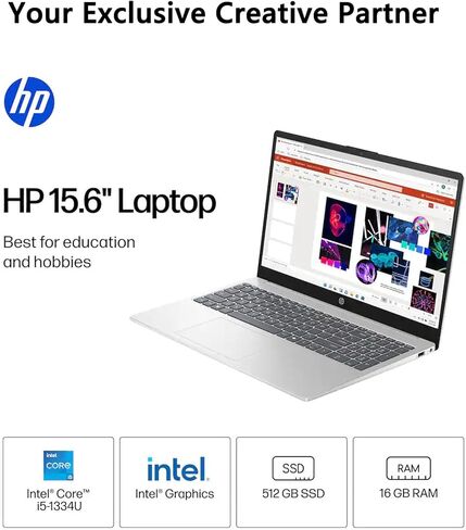 كمبيوتر محمول HP 15.6 بوصة FHD 300 Nits Touch | الجيل الثالث عشر Intel Core i5-1334U 10-Core | ذاكرة الوصول العشوائي 16 جيجابايت وسعة 512 جيجابايت SSD | عمر بطارية طويل | كاميرا الخصوصية | Wi-Fi 6 | Copilot AI | Windows 11 | للأعمال والطلاب | حزمة RK in Kuwait
