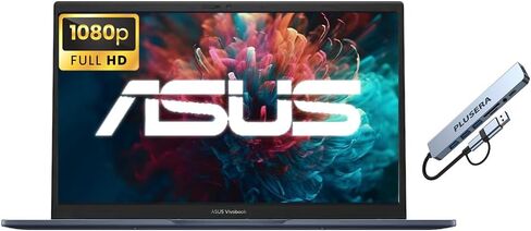 كمبيوتر محمول ASUS Vivobook 14، كمبيوتر محمول للأعمال والطلاب مقاس 14 بوصة FHD، معالج Intel Core i3-1315U، ذاكرة وصول عشوائي 24 جيجابايت و1 تيرابايت SSD، كمبيوتر محمول Windows 11 مع محور PLUSERA 8 في 1 متضمن، أزرق هادئ in Kuwait