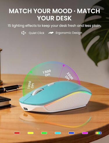 مجموعة لوحة مفاتيح وماوس لاسلكية، إضاءة خلفية RGB، حروف قابلة لإعادة الشحن والإضاءة، حجم كامل، كتابة ناعمة، وضع السكون، مجموعة لوحة مفاتيح هادئة 2.4 جيجا هرتز لأجهزة Mac، Windows، الكمبيوتر المحمول، الكمبيوتر الشخصي، Trueque KM42Pro in Kuwait