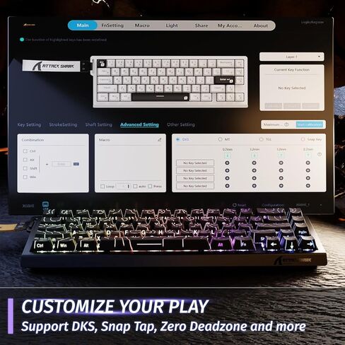 مجموعة ألعاب X68 HE وX11 ULTRA Pro: لوحة مفاتيح ذات محور مغناطيسي بسرعة 8000 هرتز وماوس لاسلكي ثلاثي الأوضاع من ألياف الكربون 59 جرام، PAW3950MAX 42K DPI، Nordic 54L15، لمسات CNC مطلية بالذهب، محيط أسود in Kuwait