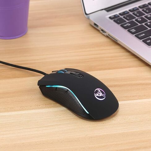 مجموعة لوحة مفاتيح وماوس سلكية للألعاب RGB، ومنفذ USB، وتصميم مفتاح عائم مع إضاءة خلفية بألوان قوس قزح in Kuwait