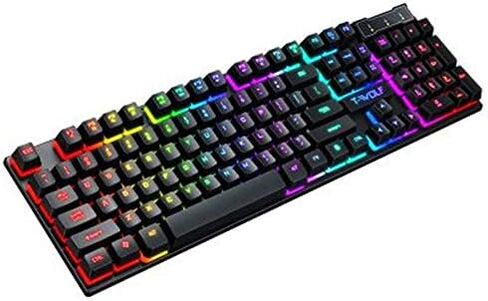 مجموعة لوحة مفاتيح وماوس سلكية للألعاب RGB، ومنفذ USB، وتصميم مفتاح عائم مع إضاءة خلفية بألوان قوس قزح in Kuwait