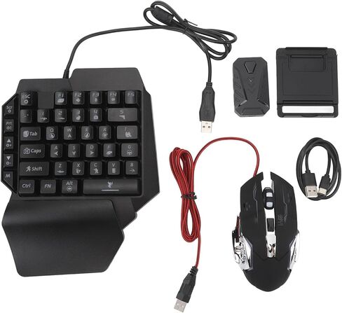 Keyboard Mouse Converter Set, 4 in 1 Mobile Game Combo Pack, RGB Backlight Combo with Adjustable Phone Stand in Kuwait