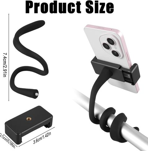 Stroller Phone Holder, Flexible Phone Holder for Treadmill, Bike Shopping Cart, Desk, Portable Gooseneck Long Arm Phones Mount for Smartphone in Kuwait