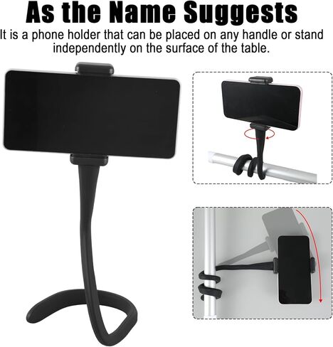 Stroller Phone Holder, Flexible Phone Holder for Treadmill, Bike Shopping Cart, Desk, Portable Gooseneck Long Arm Phones Mount for Smartphone in Kuwait