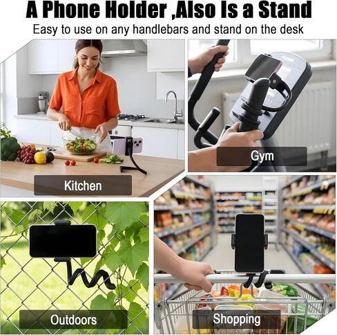 Stroller Phone Holder, Flexible Phone Holder for Treadmill, Bike Shopping Cart, Desk, Portable Gooseneck Long Arm Phones Mount for Smartphone in Kuwait