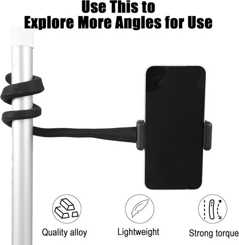 Stroller Phone Holder, Flexible Phone Holder for Treadmill, Bike Shopping Cart, Desk, Portable Gooseneck Long Arm Phones Mount for Smartphone in Kuwait