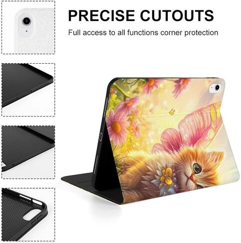 Cat Angelswings Slim Fit Tablet Case Protective Stand Cover Shell Compatible with iPad 10代 (10.9in) in Kuwait
