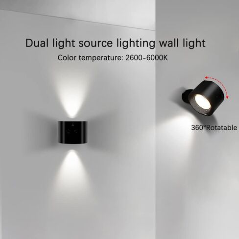 مصابيح قراءة LED قابلة لإعادة الشحن مثبتة على الحائط، مصباح مع منفذ شحن USB 3 درجات حرارة اللون ومستوى السطوع، تعمل باللمس وجهاز التحكم عن بعد، مصدر ضوء مزدوج لممر السرير in Kuwait