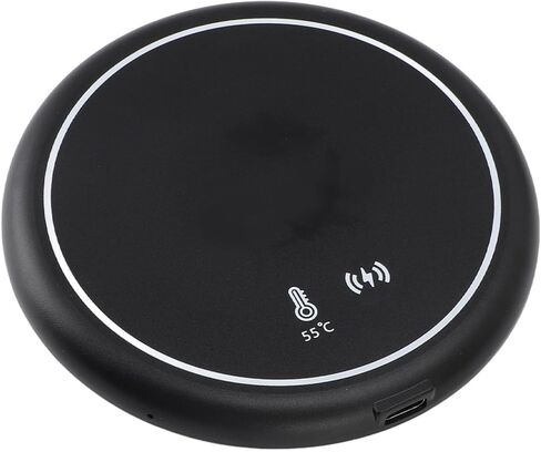 Dioche Wireless Charging Cup Wireless Charging Mug Warmer Constant Temperature Heating Cup Warmer with Smart Recognition Technology for Home & Travel, Perfect for Stainless Steel, Glass in Kuwait