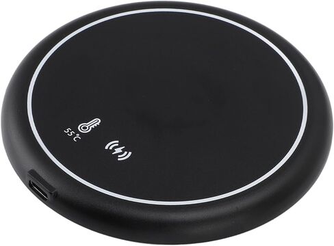 Dioche Wireless Charging Cup Wireless Charging Mug Warmer Constant Temperature Heating Cup Warmer with Smart Recognition Technology for Home & Travel, Perfect for Stainless Steel, Glass in Kuwait