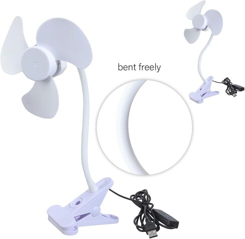 360 Rotating Clip on Fan 5.5inch Variable Speed Controls Flexible Neck for Computer Desk Setups Portable USB Clamp with Speed Controls in Kuwait