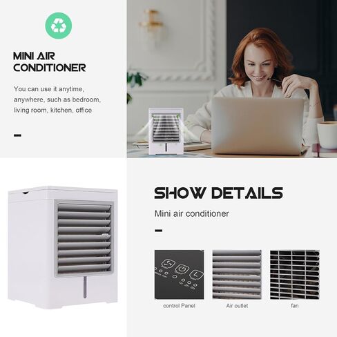 Veemoon Portable USB Mini Air Conditioner Cooling Fan for Desktop, Personal Home and Office Air Cooler, Compact Usb-powered Cooling Tool for Travel and Birthday in Kuwait