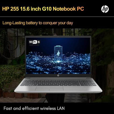 HP 255 الرفيق المثالي للكمبيوتر المحمول | شاشة عالية الدقة مقاس 15.6 بوصة | ذاكرة وصول عشوائي (RAM) سعة 16 جيجابايت | معالج AMD Ryzen 3 المدعوم بالذكاء الاصطناعي | HDMI | النوع C | SSD سعة 1 تيرابايت | عمر بطارية ممتد | Windows 11 Home | طاقة بأسعار معقول in Kuwait