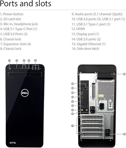 Dell XPS 8930 Tower Desktop-8th Gen. Intel Core i7-8700 6-Core up to 4.60 GHz,32GB DDR4 Memory,1TB SSD+3TB SATA Hard Drive,2GB Nvidia GeForce GT 1030,DVD Burner,Windows 10 Pro,Black Renewed in Kuwait