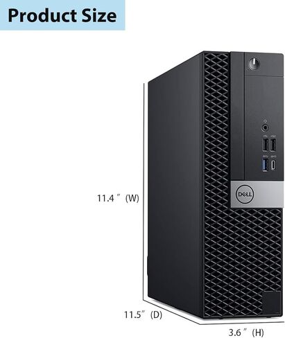 سطح المكتب Dell Optiplex 7050 SFF، Windows 11 Pro، ذاكرة الوصول العشوائي 8 جيجابايت، 256 جيجابايت SSD، Core i7-7700 3.6 جيجا هرتز 8 خيوط، USB WiFi+BT، لوحة مفاتيح، ماوس، بدون DVD (متجدد) in Kuwait
