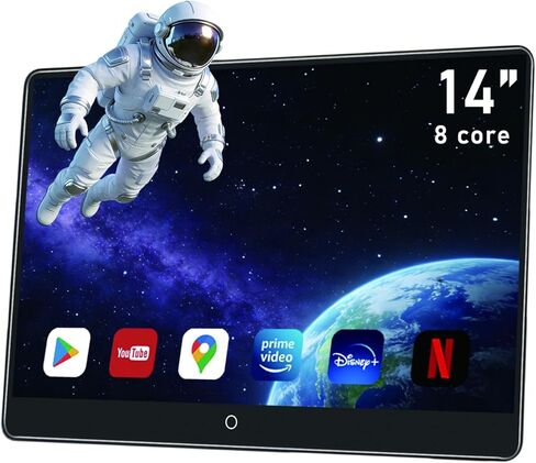 14 inch 4K Android Car TV Headrest Monitor for Cars Back seat Rear Entertainment System, Support Wireless Phone Link Touch Screen,with WiFi/Bluetooth/HDMI/USB/Video Player 4G+64G 8core (1PCs) in Kuwait
