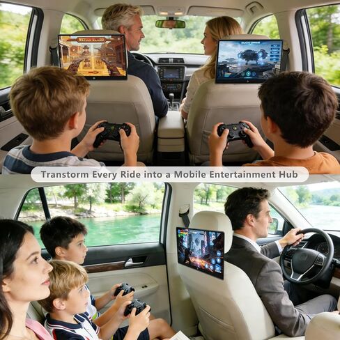 14 inch 4K Android Car TV Headrest Monitor for Cars Back seat Rear Entertainment System, Support Wireless Phone Link Touch Screen,with WiFi/Bluetooth/HDMI/USB/Video Player 4G+64G 8core (1PCs) in Kuwait