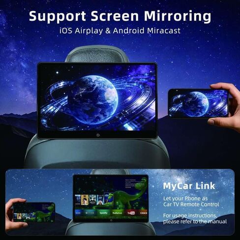 14 inch 4K Android Car TV Headrest Monitor for Cars Back seat Rear Entertainment System, Support Wireless Phone Link Touch Screen,with WiFi/Bluetooth/HDMI/USB/Video Player 4G+64G 8core (1PCs) in Kuwait