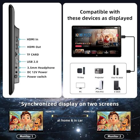14 inch 4K Android Car TV Headrest Monitor for Cars Back seat Rear Entertainment System, Support Wireless Phone Link Touch Screen,with WiFi/Bluetooth/HDMI/USB/Video Player 4G+64G 8core (1PCs) in Kuwait