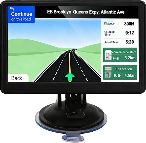 Car GPS Navigation, 7 inch Touch Screen with 2026 Map, Voice Turn Direction Guidance, Support Speed and Red Light Warning, Pre-Installed North America Lifetime Map Free Update in Kuwait