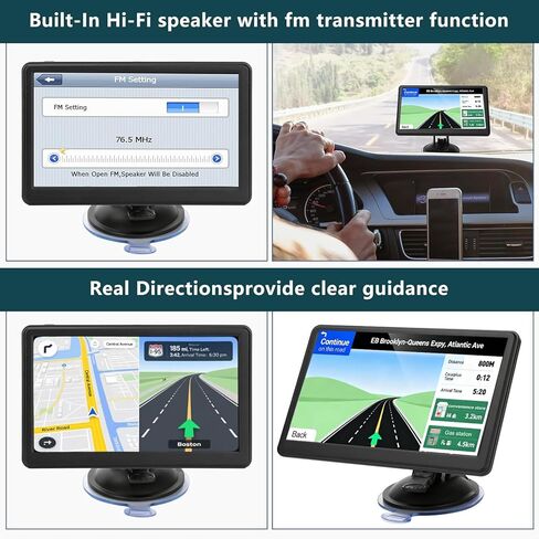Car GPS Navigation, 7 inch Touch Screen with 2026 Map, Voice Turn Direction Guidance, Support Speed and Red Light Warning, Pre-Installed North America Lifetime Map Free Update in Kuwait