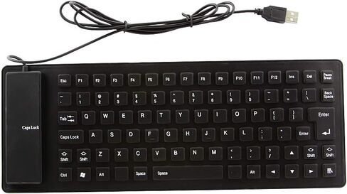 Foldable Silicone USB Wired Waterproof Portable Soft Keyboard, Roll up Compact Rubber Flexible USB Quiet Computer Keyboard, Plug and Play, for Laptop, PC, MAC, Notebook, Desktop, Travel in Kuwait
