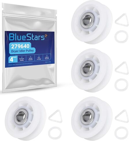 Ultra Durable 279640 Dryer Idler Pulley Replacement Part by BlueStars - Easy to Install - Exact Fit for Whirlpool & Kenmore Dryers - Replaces 3388672 697692 AP3094197 W10468057 - Pack of 4 in Saudi Arabia