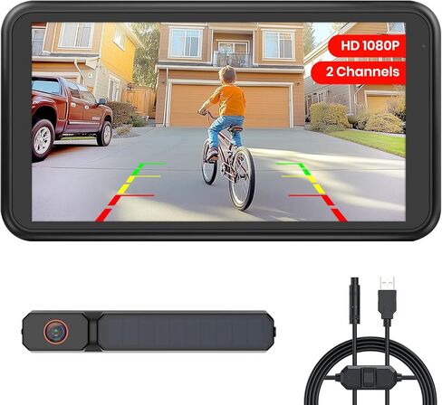 نظام الكاميرا الاحتياطية اللاسلكية AUTO-VOX: شاشة مقاس 5 بوصات، وكاميرا شمسية وكابل تعزيز USB، تثبيت سريع يعمل بمنفذ USB، يحافظ على مقبس ولاعة السيارة متاحًا، للسيارة والشاحنات وسيارات الدفع الرباعي والمقطورة in Kuwait