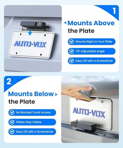 نظام الكاميرا الاحتياطية اللاسلكية AUTO-VOX: شاشة مقاس 5 بوصات، وكاميرا شمسية وكابل تعزيز USB، تثبيت سريع يعمل بمنفذ USB، يحافظ على مقبس ولاعة السيارة متاحًا، للسيارة والشاحنات وسيارات الدفع الرباعي والمقطورة in Kuwait