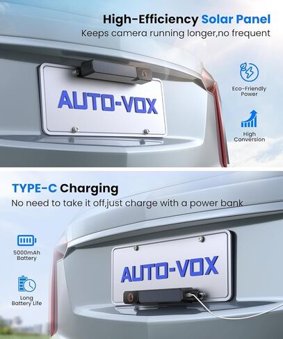 نظام الكاميرا الاحتياطية اللاسلكية AUTO-VOX: شاشة مقاس 5 بوصات، وكاميرا شمسية وكابل تعزيز USB، تثبيت سريع يعمل بمنفذ USB، يحافظ على مقبس ولاعة السيارة متاحًا، للسيارة والشاحنات وسيارات الدفع الرباعي والمقطورة in Kuwait