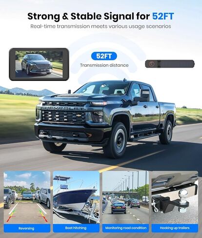 نظام الكاميرا الاحتياطية اللاسلكية AUTO-VOX: شاشة مقاس 5 بوصات، وكاميرا شمسية وكابل تعزيز USB، تثبيت سريع يعمل بمنفذ USB، يحافظ على مقبس ولاعة السيارة متاحًا، للسيارة والشاحنات وسيارات الدفع الرباعي والمقطورة in Kuwait