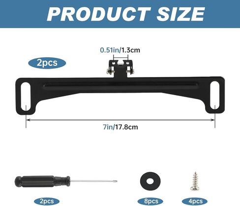2Pcs Universal Rear View Camera License Plate Bracket, Rustproof Backup Camera License Plate Mount, No-Drill Car Rear View Cam-era Bracket Adjustment Cam Mount in Kuwait