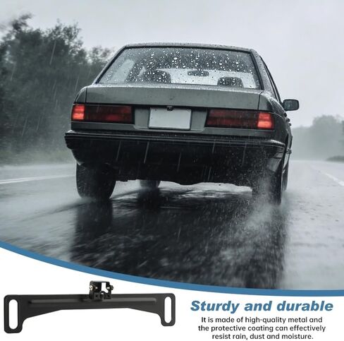 2Pcs Universal Rear View Camera License Plate Bracket, Rustproof Backup Camera License Plate Mount, No-Drill Car Rear View Cam-era Bracket Adjustment Cam Mount in Kuwait