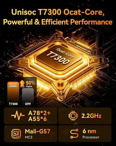 تابلت 8.4 بوصة Android 16 مع Gemini AI، Unisoc T7300 ثماني النواة 24(8+16) جيجابايت ذاكرة الوصول العشوائي 128 جيجابايت ROM 2 تيرابايت TF، FHD 90 هرتز محمول BPad T1، كاميرا 13 ميجابكسل 4G LTE وWi-Fi 6 & BT5.4 & GPS 5500 مللي أمبير مع حافظة واقية in Kuwait