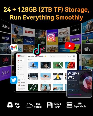 تابلت 8.4 بوصة Android 16 مع Gemini AI، Unisoc T7300 ثماني النواة 24(8+16) جيجابايت ذاكرة الوصول العشوائي 128 جيجابايت ROM 2 تيرابايت TF، FHD 90 هرتز محمول BPad T1، كاميرا 13 ميجابكسل 4G LTE وWi-Fi 6 & BT5.4 & GPS 5500 مللي أمبير مع حافظة واقية in Kuwait