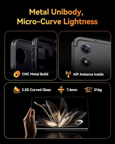 تابلت 8.4 بوصة Android 16 مع Gemini AI، Unisoc T7300 ثماني النواة 24(8+16) جيجابايت ذاكرة الوصول العشوائي 128 جيجابايت ROM 2 تيرابايت TF، FHD 90 هرتز محمول BPad T1، كاميرا 13 ميجابكسل 4G LTE وWi-Fi 6 & BT5.4 & GPS 5500 مللي أمبير مع حافظة واقية in Kuwait