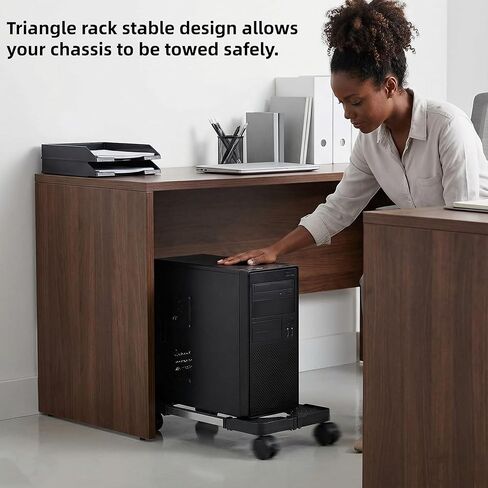 Desktop Computer Tower Rolling Holder, Mobile CPU Stand with 4 Caster Wheel & Adjustable Width Fits Most Desktop Towers - Desktop CPU Holder Cart Riser in Kuwait