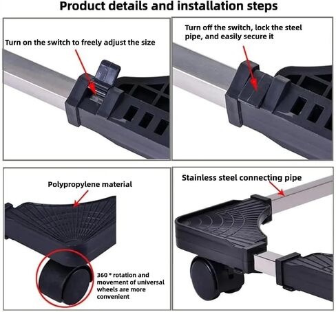 Desktop Computer Tower Rolling Holder, Mobile CPU Stand with 4 Caster Wheel & Adjustable Width Fits Most Desktop Towers - Desktop CPU Holder Cart Riser in Kuwait