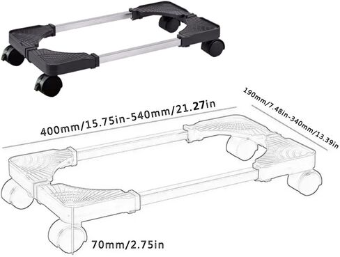 Desktop Computer Tower Rolling Holder, Mobile CPU Stand with 4 Caster Wheel & Adjustable Width Fits Most Desktop Towers - Desktop CPU Holder Cart Riser in Kuwait