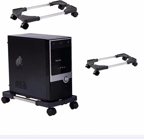 Desktop Computer Tower Rolling Holder, Mobile CPU Stand with 4 Caster Wheel & Adjustable Width Fits Most Desktop Towers - Desktop CPU Holder Cart Riser in Kuwait