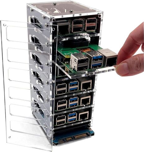C4Labs Zebra Bramble Case – Raspberry Pi 5 4B & 3B+ (6 Stack, Black Ice) in Kuwait