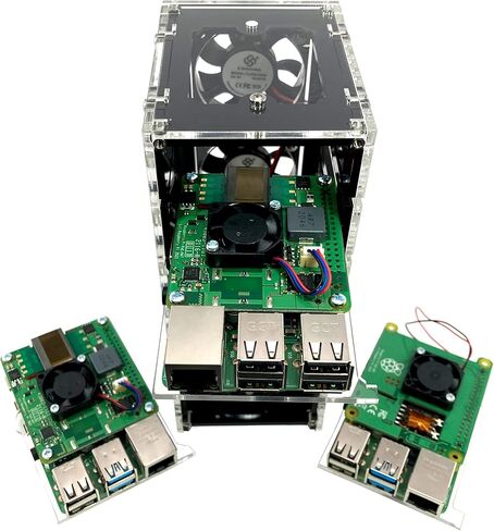 C4Labs Zebra Bramble Case – Raspberry Pi 5 4B & 3B+ (6 Stack, Black Ice) in Kuwait