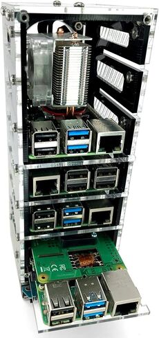 C4Labs Zebra Bramble Case – Raspberry Pi 5 4B & 3B+ (6 Stack, Black Ice) in Kuwait
